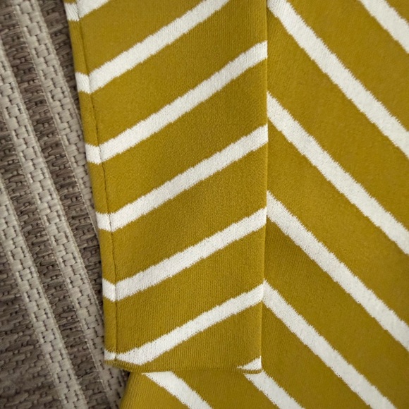 NWT Staud Long Sleeve Castle Midi Dress Chartreuse Chevron Small Heart Cutout - Picture 5 of 10